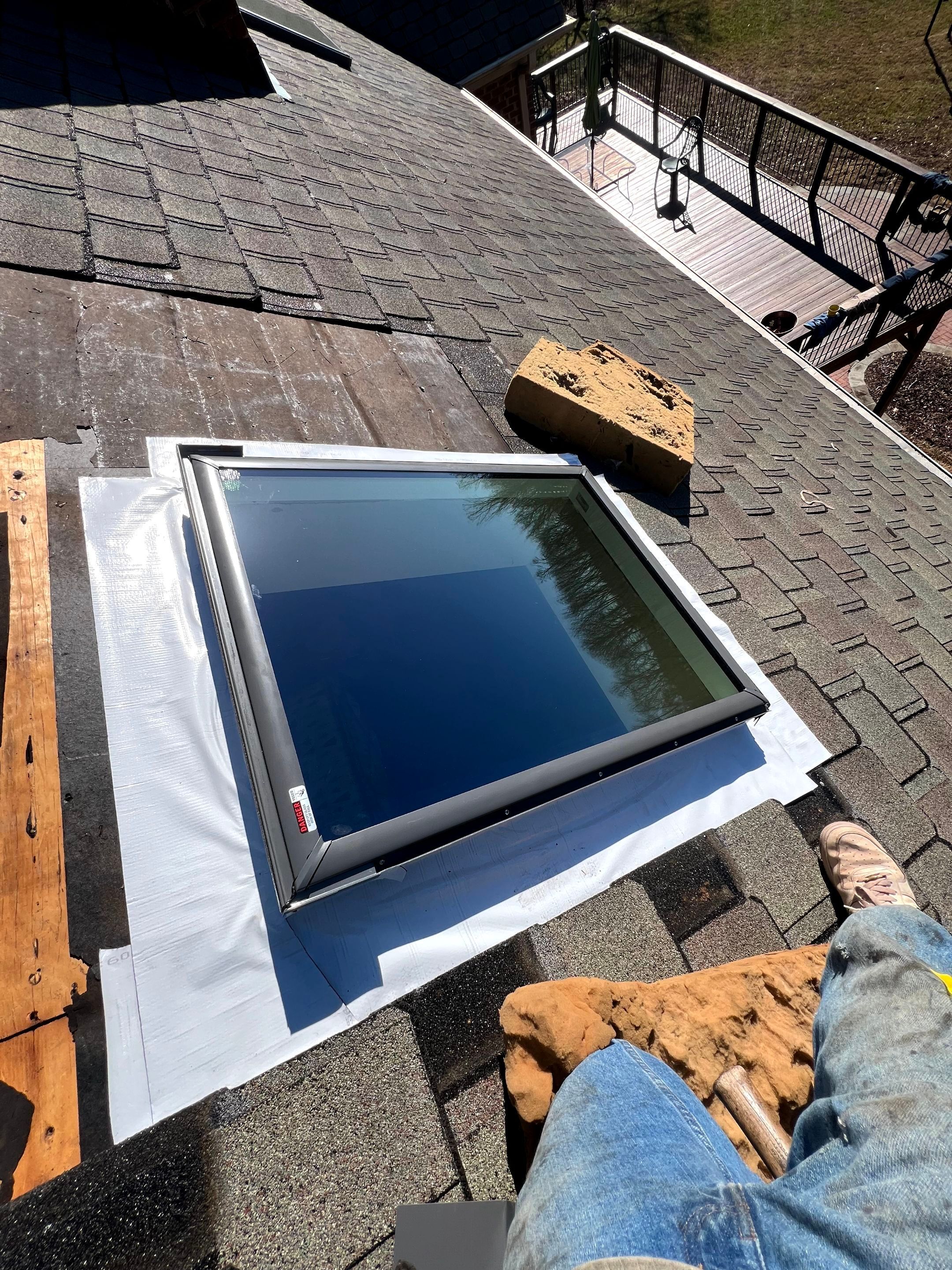 Completed skylight project in Davidson College area